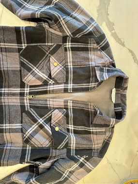 Field & Stream Plaid Shirt Jacket in Gray & Black Size Large